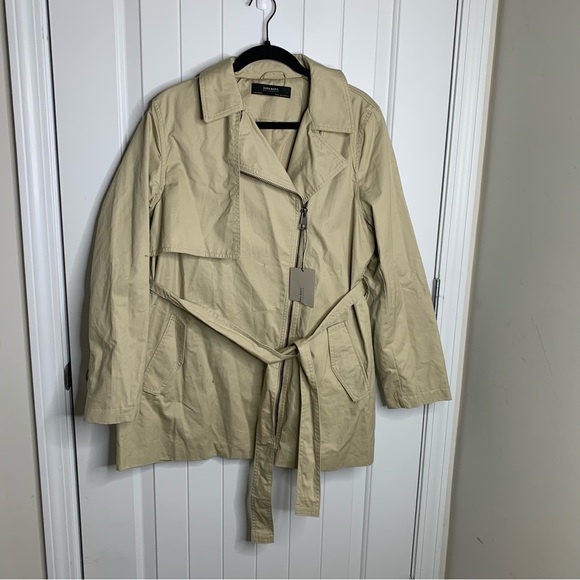 Zara tan belted trench coat size XL women minimalist old‎ money blogger favorite - Picture 1 of 6